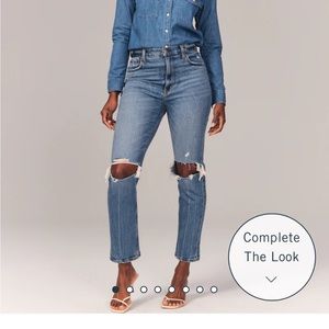 Abercrombie ultra high rise ankle straight jeans